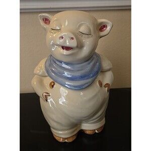 1940s Shawnee Pottery Cookie Jar Smiley Pig